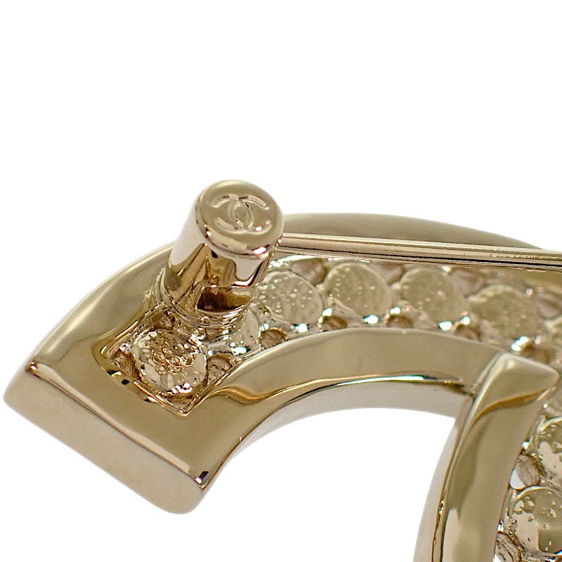 CHANEL Coco Mark Brooch Metal Rhinestone Gold Women's [Used] [AB Rank]