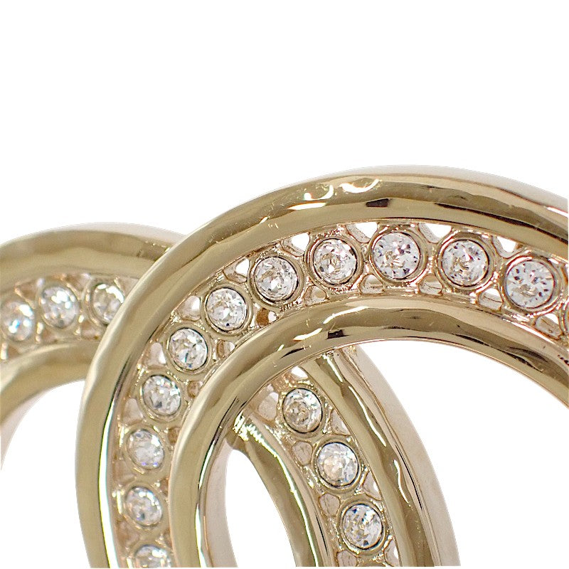 CHANEL Coco Mark Brooch Metal Rhinestone Gold Women's [Used] [AB Rank]
