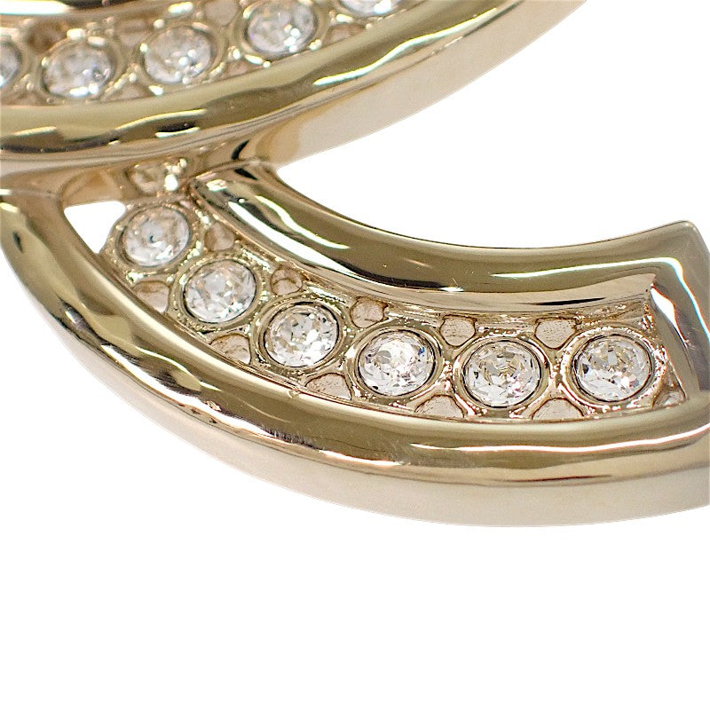 CHANEL Coco Mark Brooch Metal Rhinestone Gold Women's [Used] [AB Rank]
