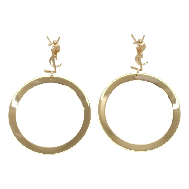 SAINT LAURENT Pendant Hoop Earrings 784142Y15008030 Metal Gold Women's [Used] [A Rank]