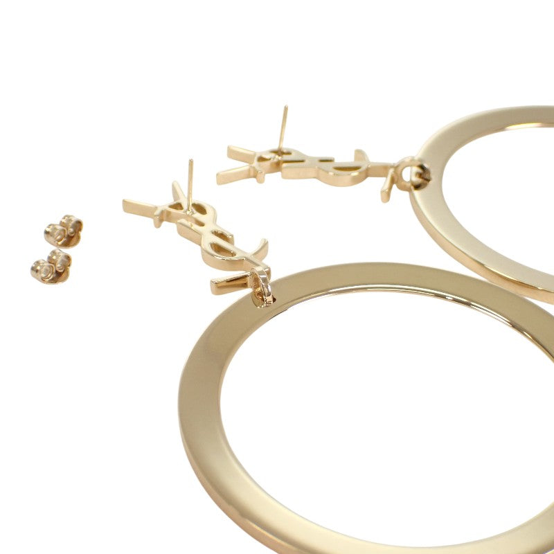 SAINT LAURENT Pendant Hoop Earrings 784142Y15008030 Metal Gold Women's [Used] [A Rank]