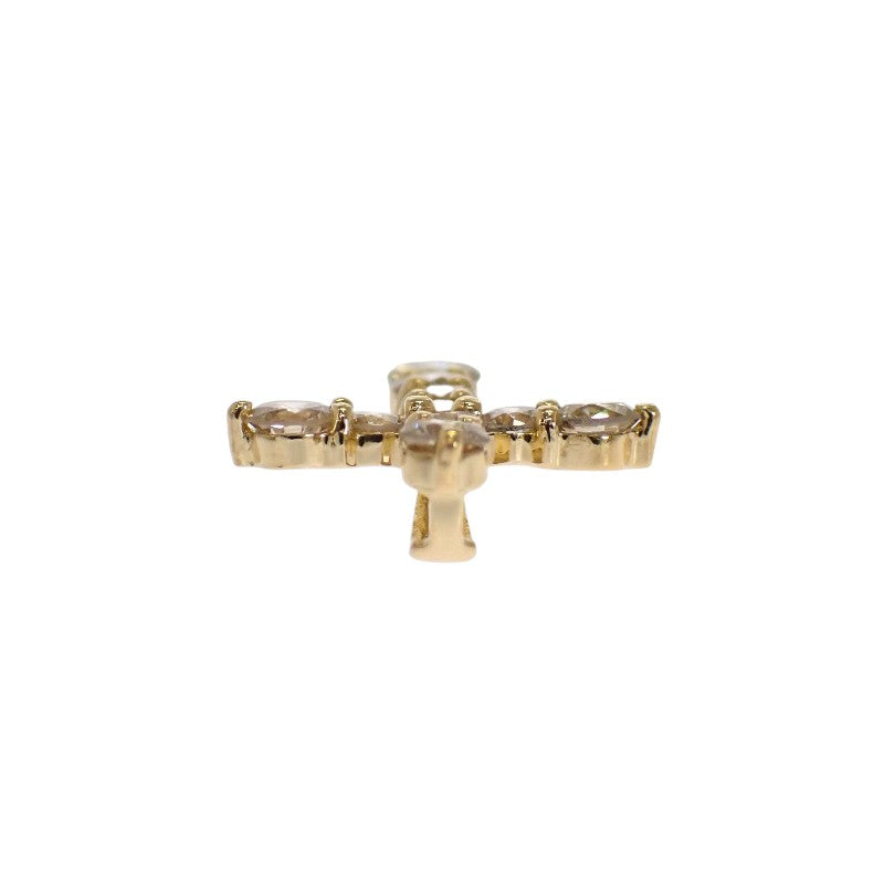 Designer Jewelry Cross Pendant Top K18 Yellow Gold Brown Diamonds Ladies [Used] [A Rank]