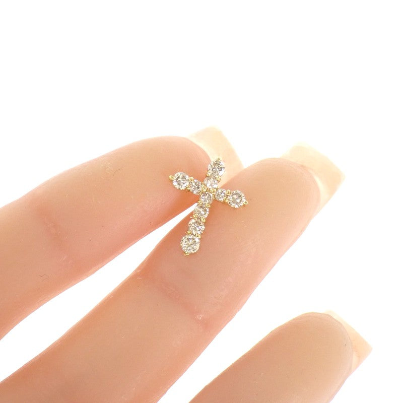 Designer Jewelry Cross Pendant Top K18 Yellow Gold Brown Diamonds Ladies [Used] [A Rank]