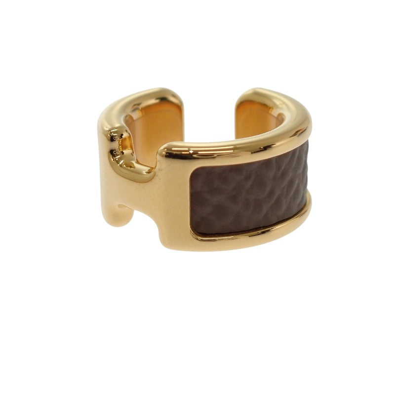 エルメス HERMES オランプPM イヤーカフ 片耳用 H010734CC18 イヤリング ヴォーエプソン エトゥープ ゴールド金具 レディース【中古】【Aランク】