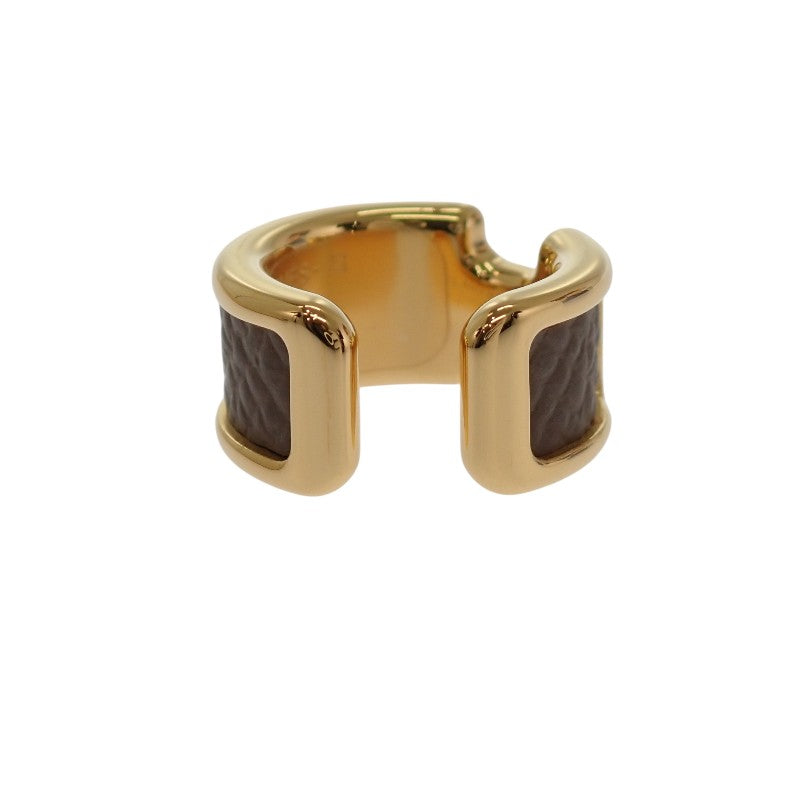 エルメス HERMES オランプPM イヤーカフ 片耳用 H010734CC18 イヤリング ヴォーエプソン エトゥープ ゴールド金具 レディース【中古】【Aランク】