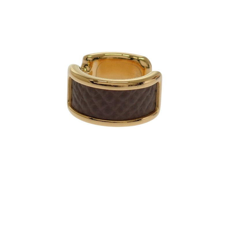 エルメス HERMES オランプPM イヤーカフ 片耳用 H010734CC18 イヤリング ヴォーエプソン エトゥープ ゴールド金具 レディース【中古】【Aランク】