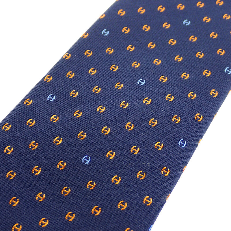 HERMES H Tonneau H336111T 02 Tie Silk Cotton Navy Men's [Used] [SA Rank]