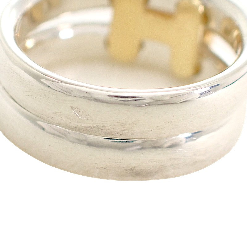 HERMES Olympes Ring K18 Yellow Gold / 925 Sterling Silver #53 (US Size 6.5 / EU 53) Men's / Women's [Used] [A Rank]