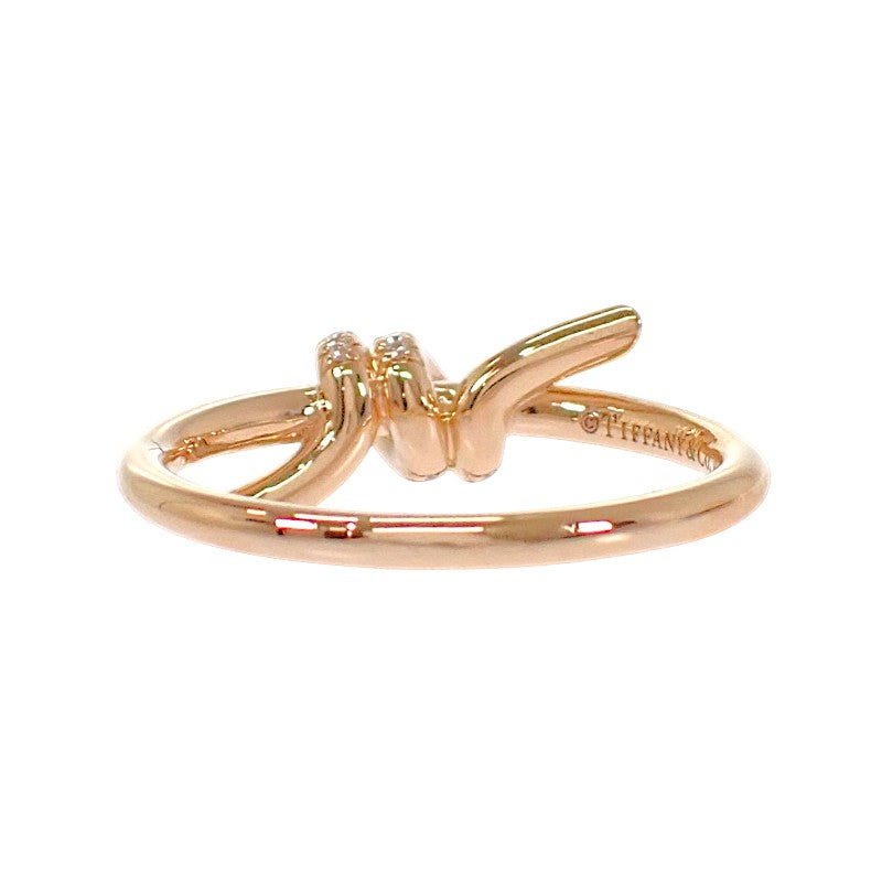 Tiffany & Co. Knot Ring 11 (US size 5.5) 69346855 K18 Pink Gold Gold Diamond Ladies [Used] [A Rank]