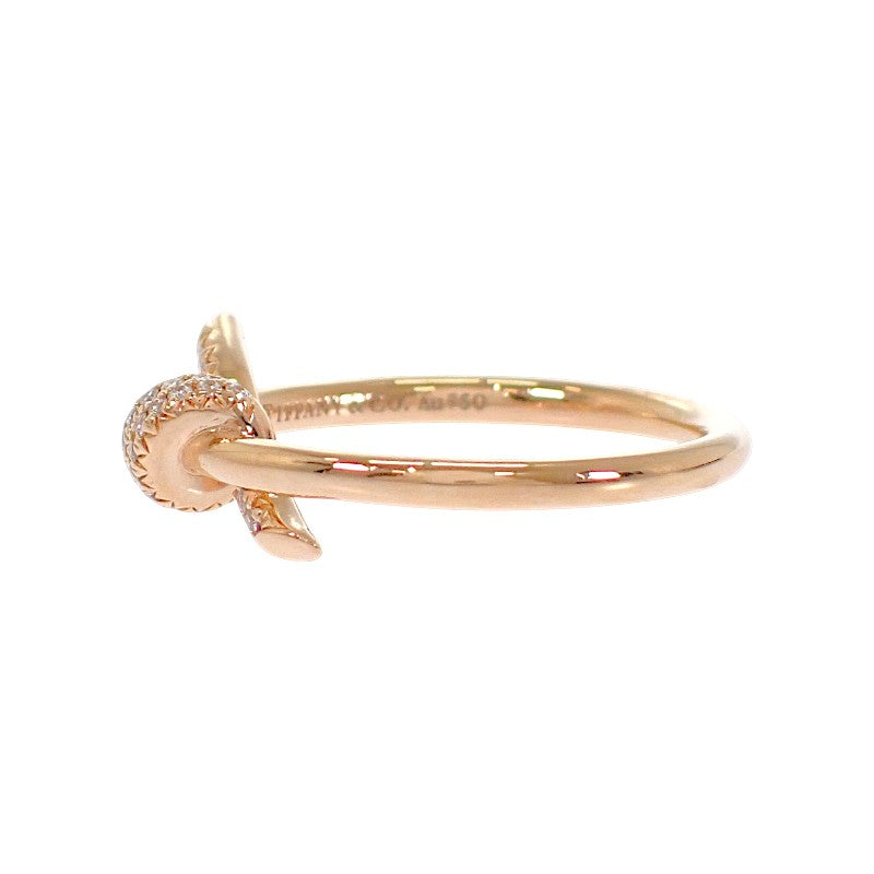 Tiffany & Co. Knot Ring 11 (US size 5.5) 69346855 K18 Pink Gold Gold Diamond Ladies [Used] [A Rank]