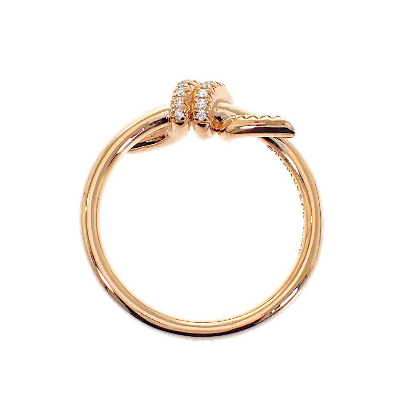 Tiffany & Co. Knot Ring 11 (US size 5.5) 69346855 K18 Pink Gold Gold Diamond Ladies [Used] [A Rank]