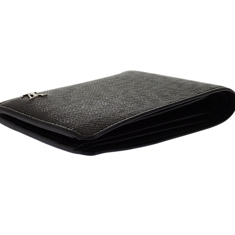 ルイヴィトン LOUIS VUITTON ポルトフォイユ・ミュルティプル M30295 二つ折り財布 タイガ ブラック シルバー金具 メンズ【中古】【ABランク】