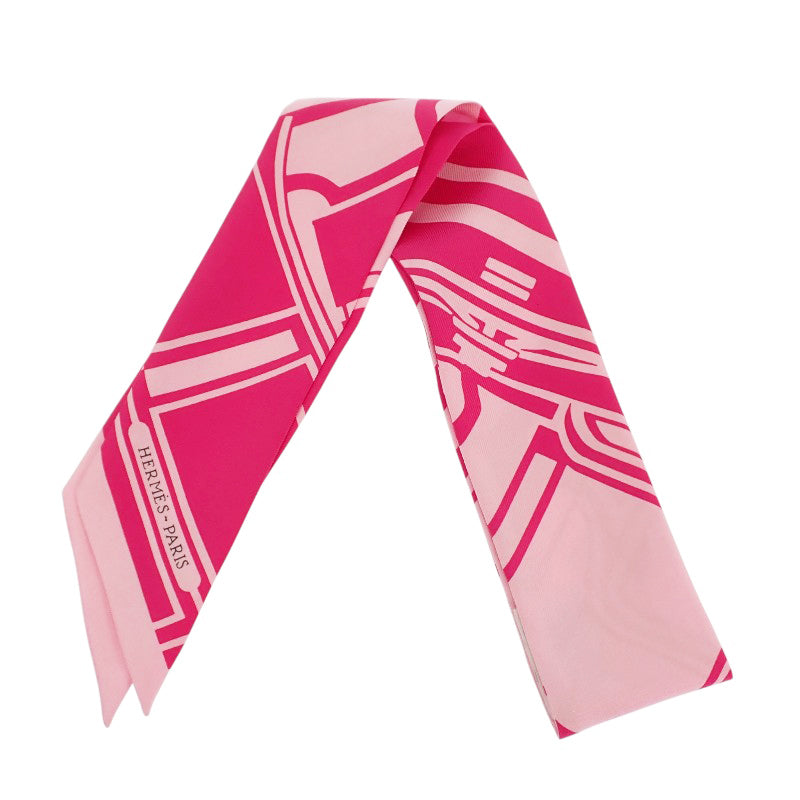 エルメス HERMES ツイリー クーペ タトゥー アージュ スカーフ シルク ローズヴィフ ローズペール レディース【中古】【ABランク】