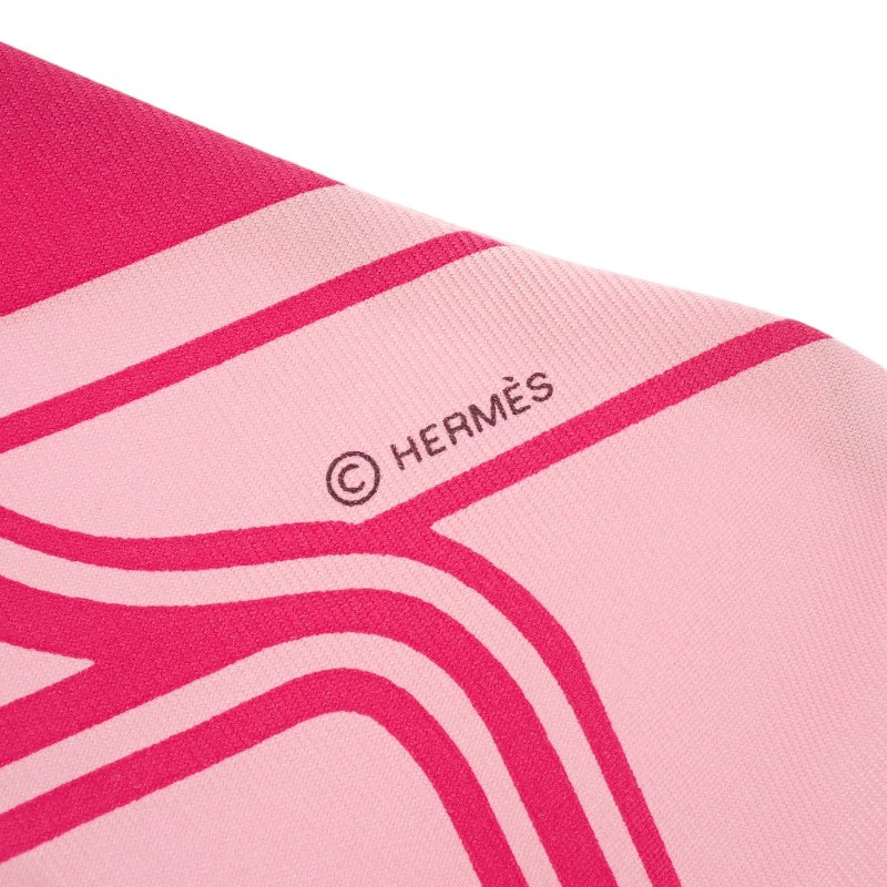 エルメス HERMES ツイリー クーペ タトゥー アージュ スカーフ シルク ローズヴィフ ローズペール レディース【中古】【ABランク】