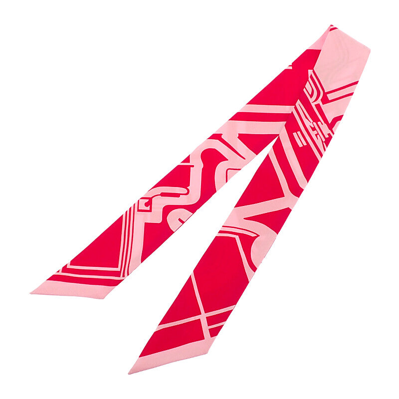 エルメス HERMES ツイリー クーペ タトゥー アージュ スカーフ シルク ローズヴィフ ローズペール レディース【中古】【ABランク】