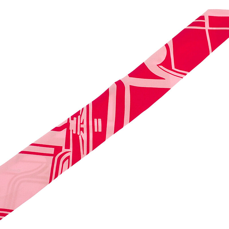 エルメス HERMES ツイリー クーペ タトゥー アージュ スカーフ シルク ローズヴィフ ローズペール レディース【中古】【ABランク】