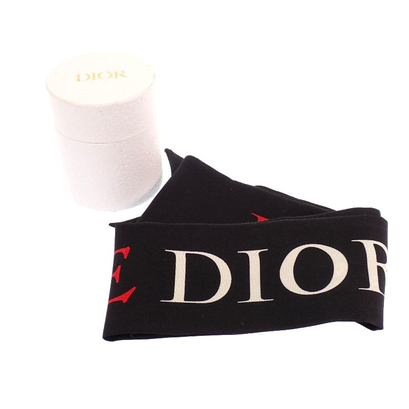ディオール Dior ミッツァ アムールコレクション スカーフ シルク ブラック レディース【中古】【ABランク】