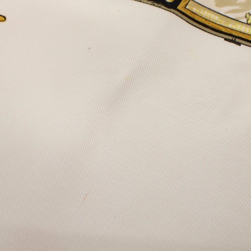 エルメス HERMES カレ90 折り畳み式幌馬車 LES VOITURES A TRANSFORMATION スカーフ シルク ブラック アイボリー レディース【中古】【ABランク】