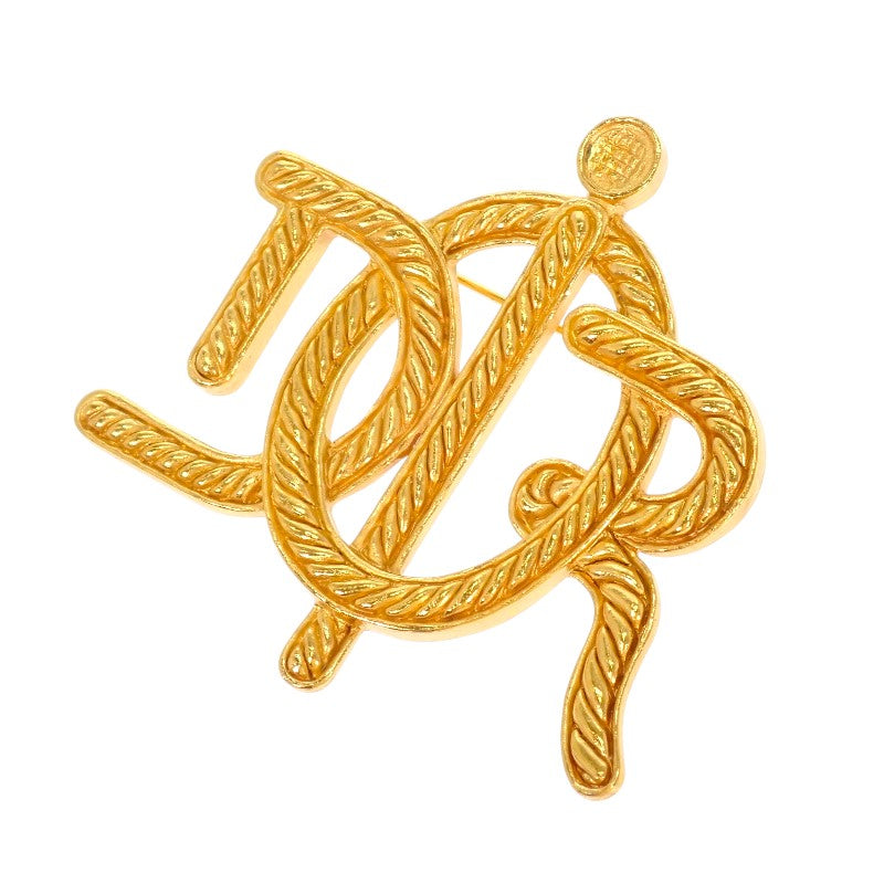 クリスチャンディオール Christian Dior エムブレム ロゴ ヴィンテージ ブローチ メタル ゴールド レディース【中古】【Bランク】