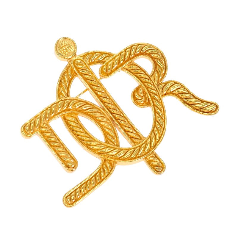 クリスチャンディオール Christian Dior エムブレム ロゴ ヴィンテージ ブローチ メタル ゴールド レディース【中古】【Bランク】