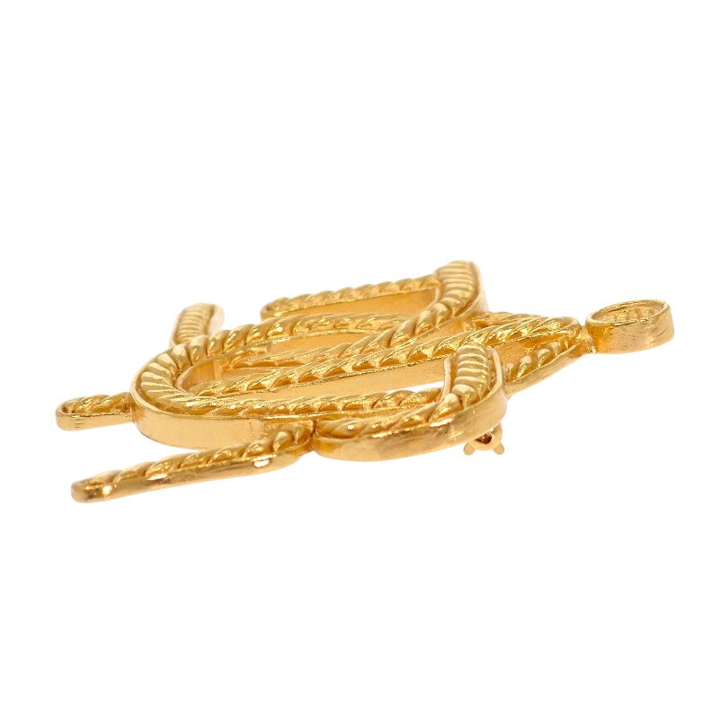 クリスチャンディオール Christian Dior エムブレム ロゴ ヴィンテージ ブローチ メタル ゴールド レディース【中古】【Bランク】