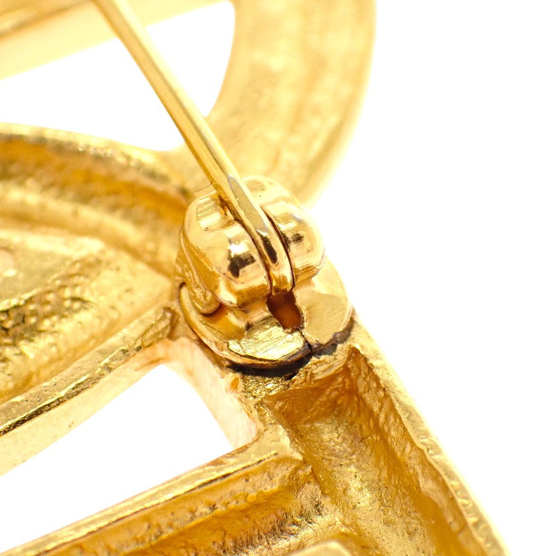 クリスチャンディオール Christian Dior エムブレム ロゴ ヴィンテージ ブローチ メタル ゴールド レディース【中古】【Bランク】