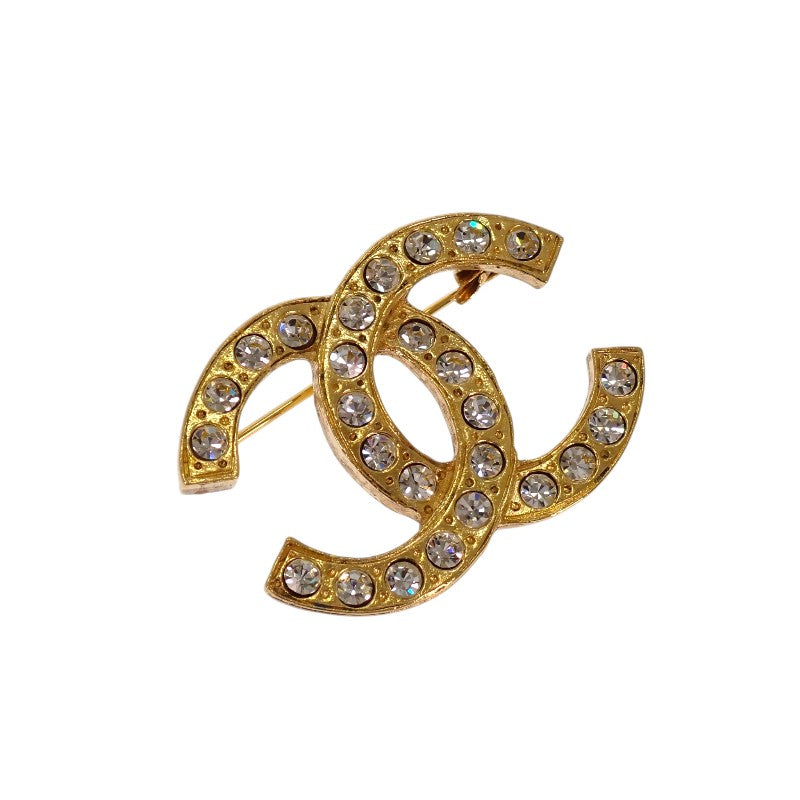 シャネル CHANEL ココマーク ヴィンテージ '71-'80年代 ブローチ メタル ラインストーン ゴールド レディース【中古】【Bランク】