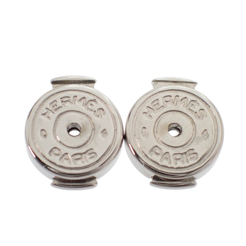 エルメス HERMES カージュドアッシュ Hキューブ ピアス メタル ブルー