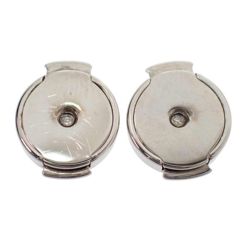 エルメス HERMES カージュドアッシュ Hキューブ ピアス メタル ブルー シルバー金具 レディース【中古】【ABランク】