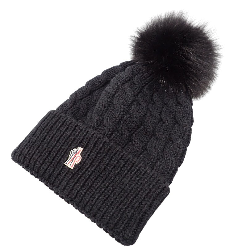 MONCLER モンクレール ポンポンつきキャップ ニット帽 ブラック 黒