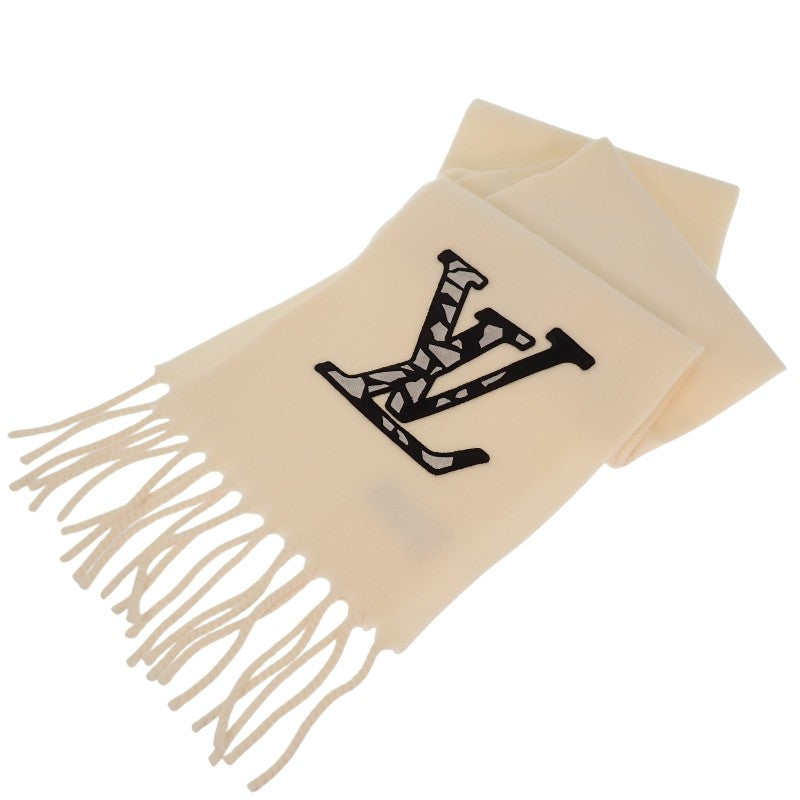 ルイヴィトン LOUIS VUITTON マフラー・LVアイス M79377 マフラー ウール アイボリー ホワイト レディース メンズ ユニセックス【中古】【Aランク】
