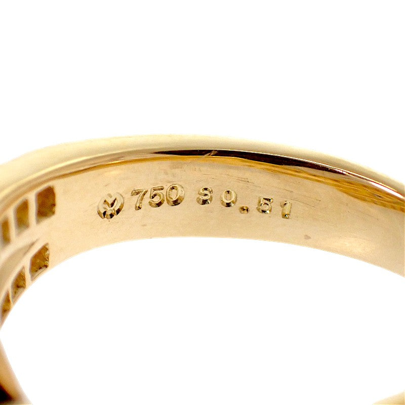 ミラショーン mila schon ウェーブ 17号 リング K18イエローゴールド サファイヤ ダイヤモンド レディース【中古】【Aランク】