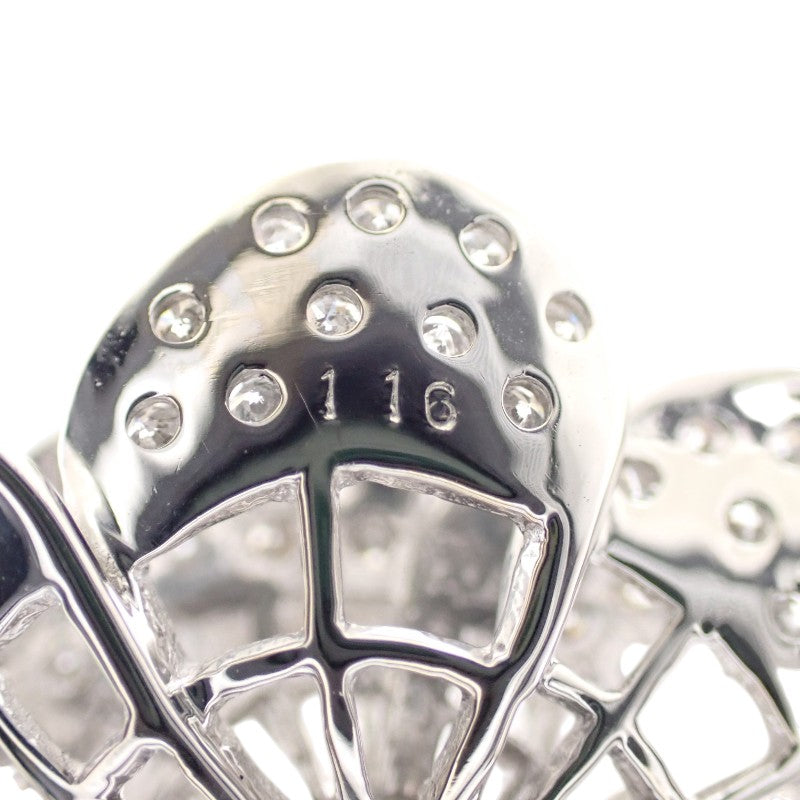 デザインジュエリー フラワー ネックレス K18ホワイトゴールド ダイヤモンド レディース【中古】【Aランク】