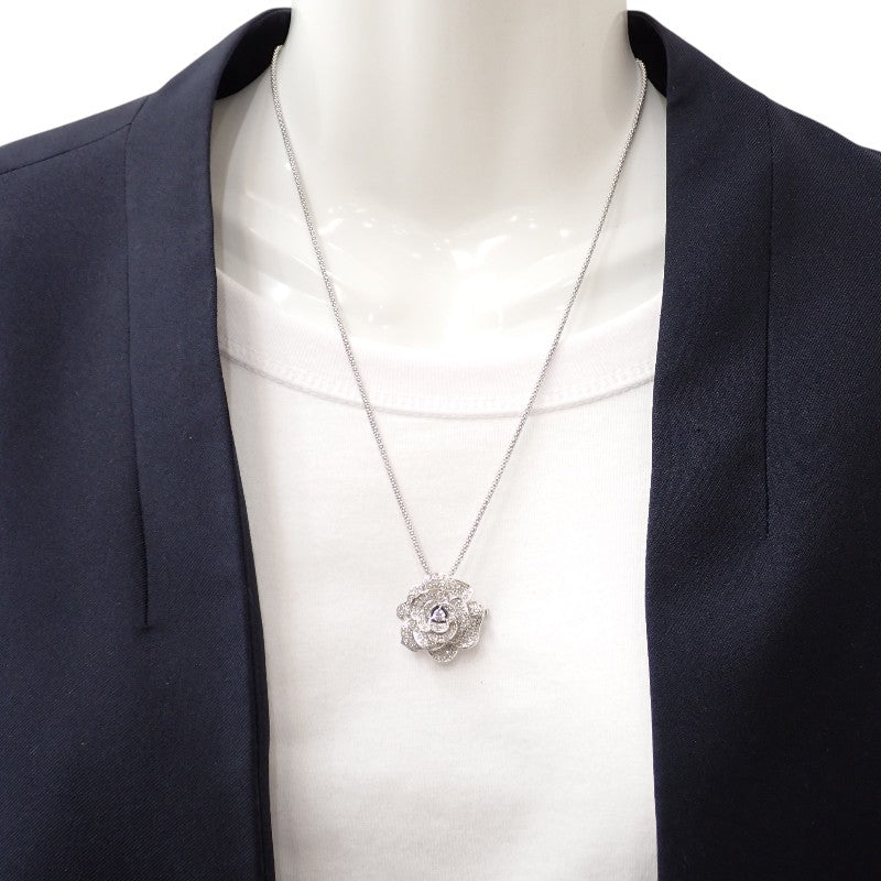 デザインジュエリー フラワー ネックレス K18ホワイトゴールド ダイヤモンド レディース【中古】【Aランク】