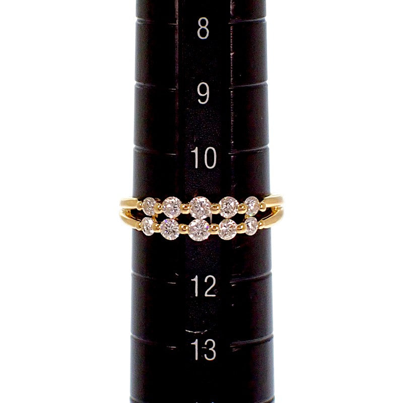 デザイン ジュエリー 11号 リング K18イエローゴールド ダイヤモンド レディース【中古】【Aランク】