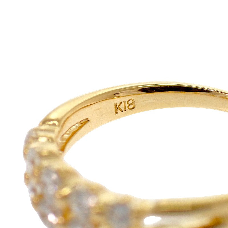 デザイン ジュエリー 11号 リング K18イエローゴールド ダイヤモンド レディース【中古】【Aランク】