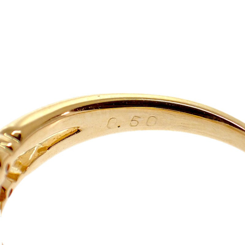 デザイン ジュエリー 11号 リング K18イエローゴールド ダイヤモンド レディース【中古】【Aランク】