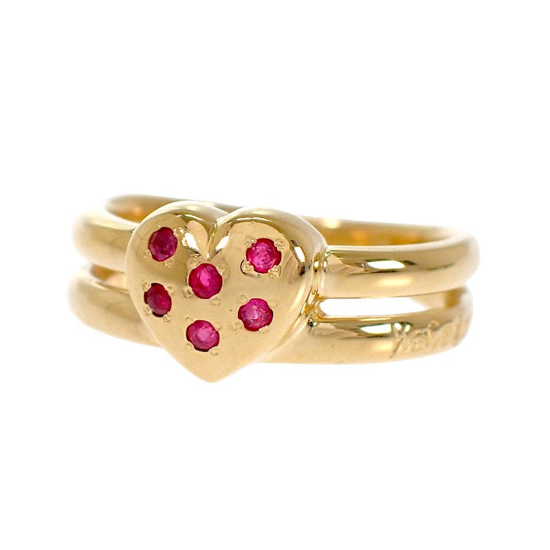 イヴ・サンローラン YVES SAINT LAURENT ハート 12号 リング K18イエローゴールド ルビー レディース【中古】【Aランク】