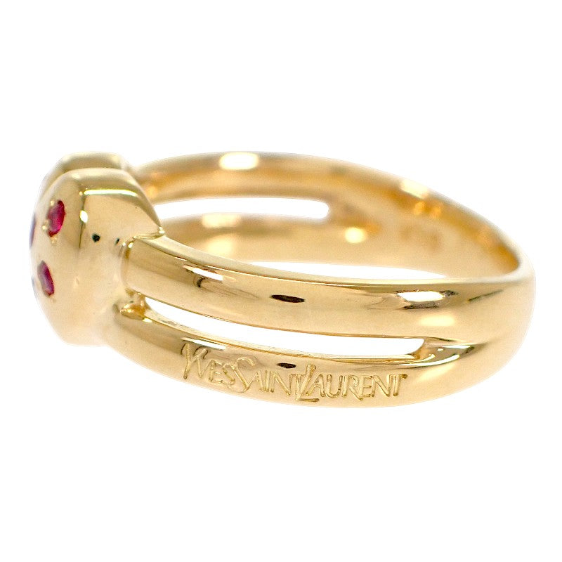 イヴ・サンローラン YVES SAINT LAURENT ハート 12号 リング K18イエローゴールド ルビー レディース【中古】【Aランク】