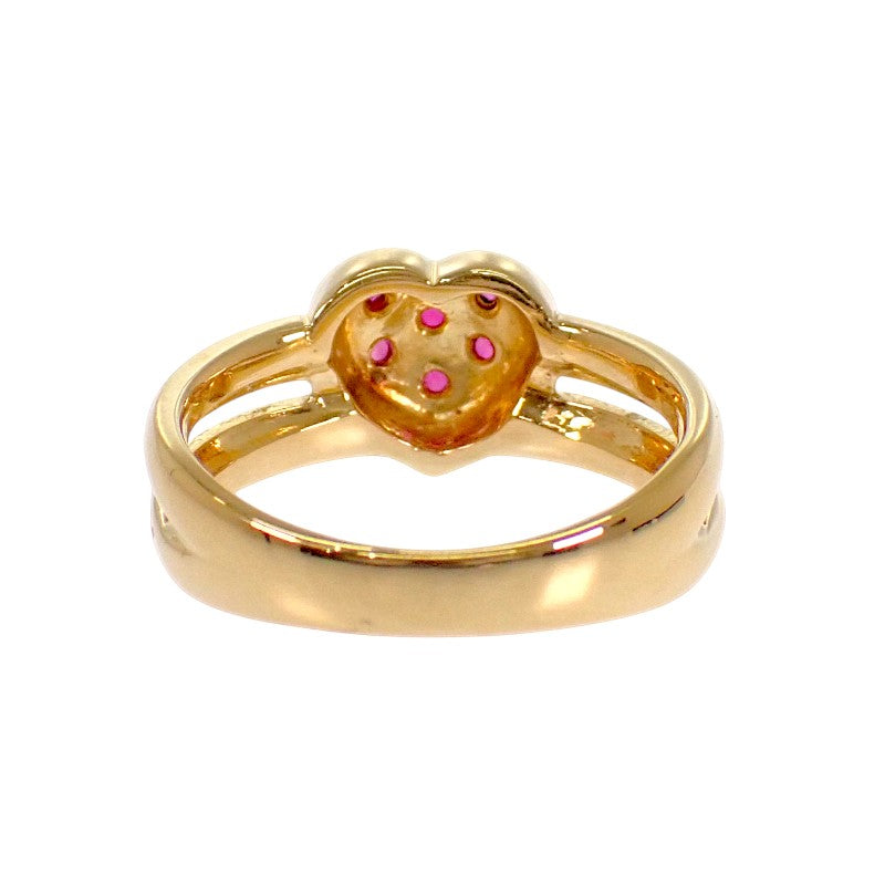 イヴ・サンローラン YVES SAINT LAURENT ハート 12号 リング K18イエローゴールド ルビー レディース【中古】【Aランク】