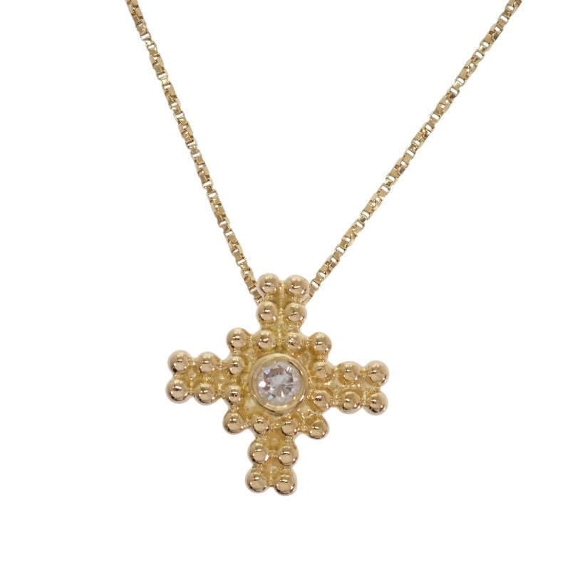 サンローラン SAINT LAURENT クロス ネックレス K18イエローゴールド ダイヤモンド レディース【中古】【Aランク】
