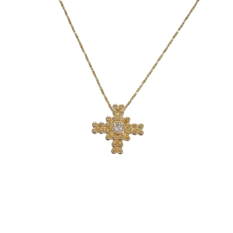 サンローラン SAINT LAURENT クロス ネックレス K18イエローゴールド ダイヤモンド レディース【中古】【Aランク】