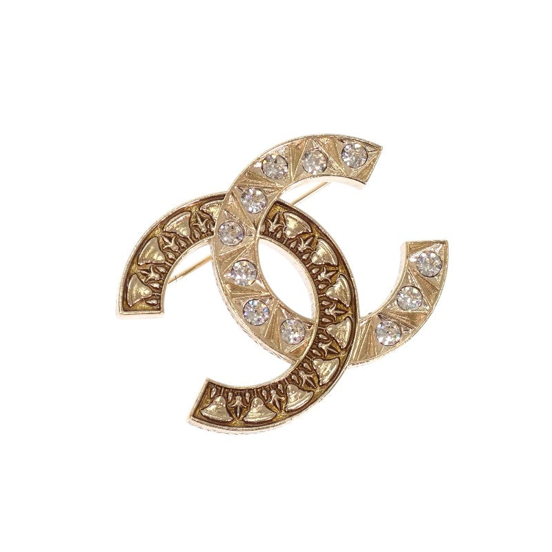 CHANEL Coco Mark Brooch Metal Gold Women's [Used] [A Rank]