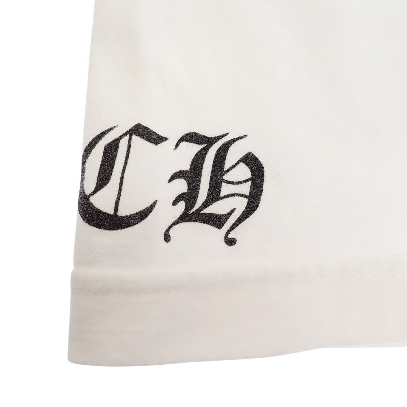 CHROME HEARTS Horseshoe CH Cross M Short Sleeve T-Shirt Cotton White Men's
