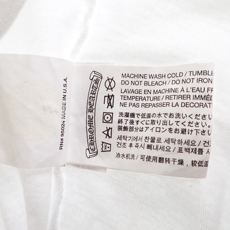 CHROME HEARTS Horseshoe CH Cross M Short Sleeve T-Shirt Cotton White Men's