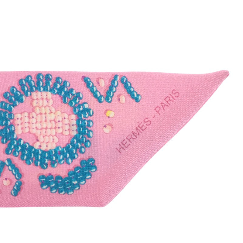 エルメス HERMES ツイリー KELLY EN PERLES スカーフ シルク ピンク