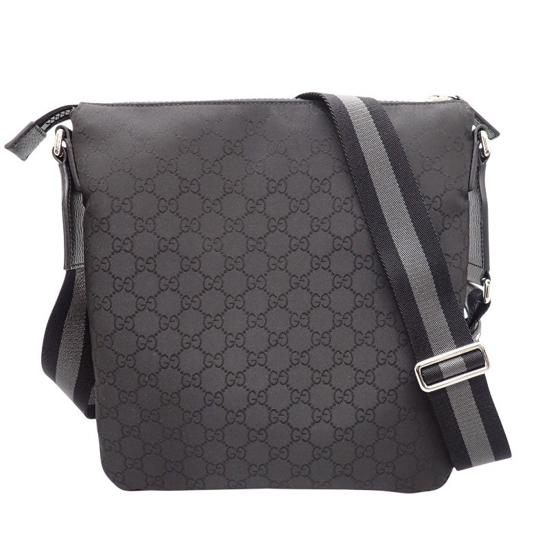 グッチ GUCCI GGナイロン アウトレット 449184 G1XHN 8615 ショルダーバッグ レザー ナイロン ブラック レディース メンズ【中古】【Aランク】