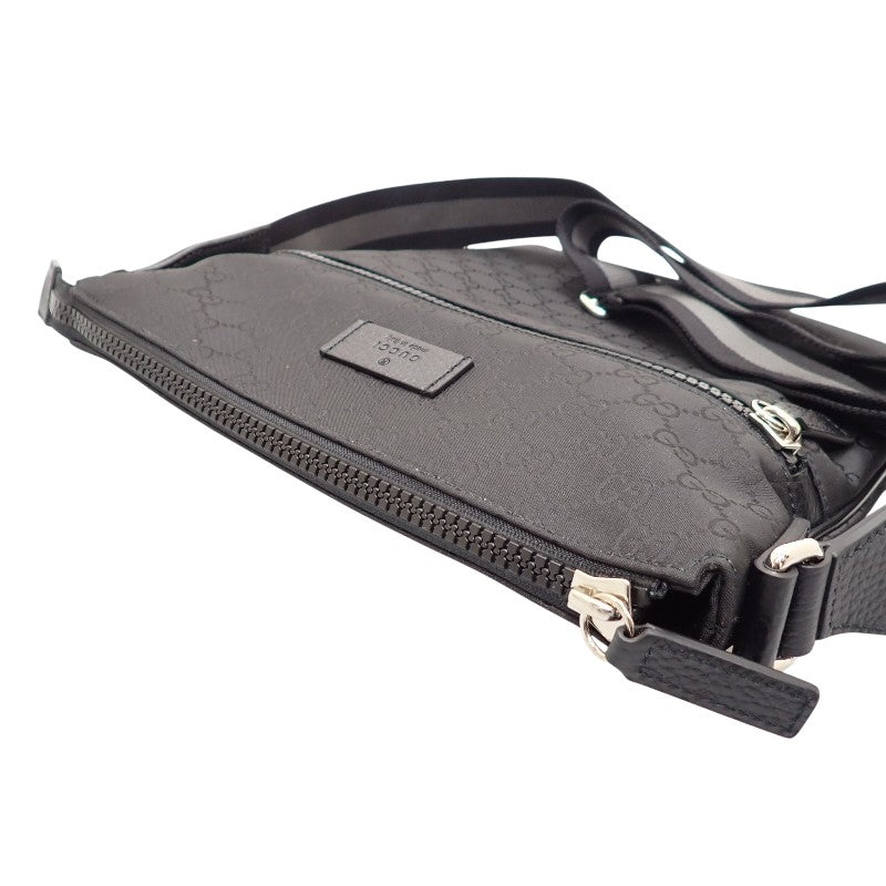 グッチ GUCCI GGナイロン アウトレット 449184 G1XHN 8615 ショルダーバッグ レザー ナイロン ブラック レディース メンズ【中古】【Aランク】