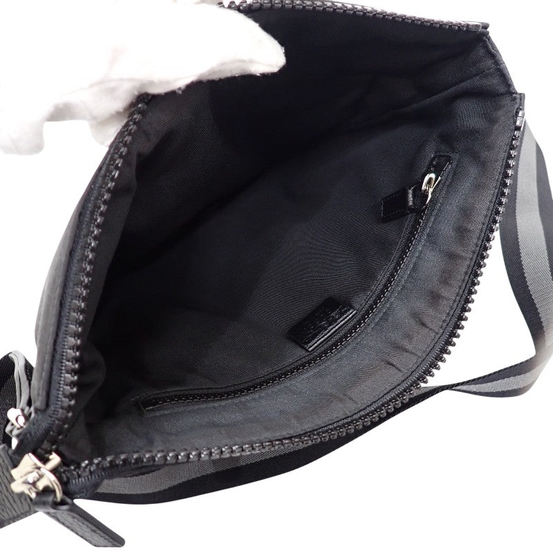 グッチ GUCCI GGナイロン アウトレット 449184 G1XHN 8615 ショルダーバッグ レザー ナイロン ブラック レディース メンズ【中古】【Aランク】