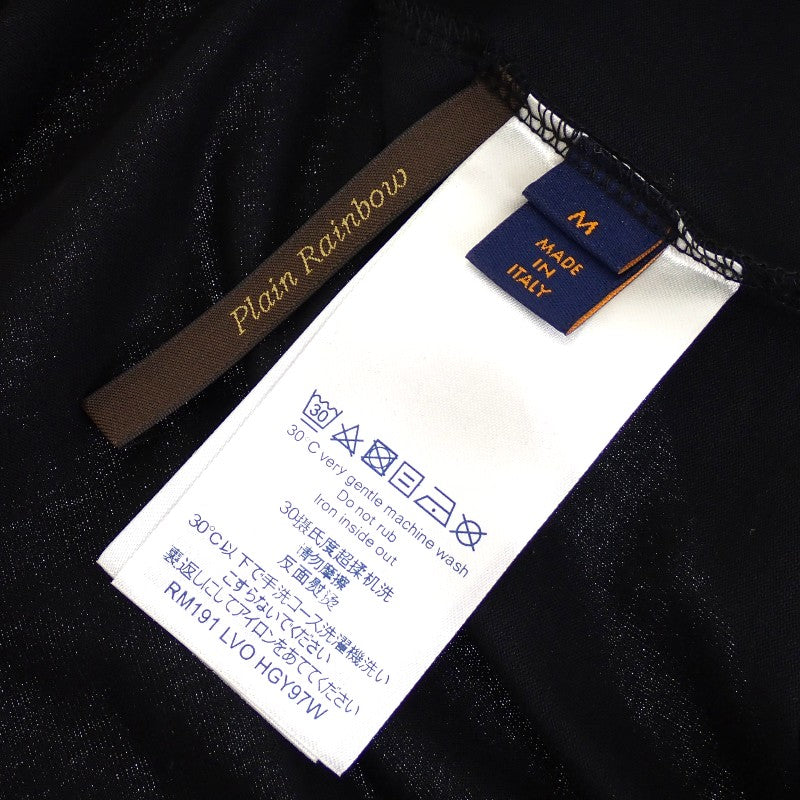Louis Vuitton Brick Print Logo Virgil Abloh M Short Sleeve T-Shirt Cotton Black Yellow Men's [Used] [A Rank]